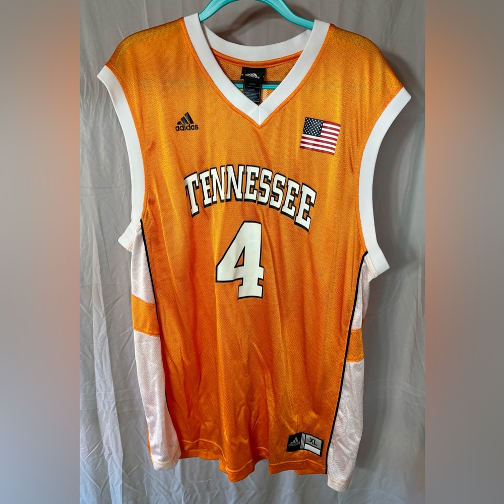 Adidas Tennessee Orange and White Basketball Jersey